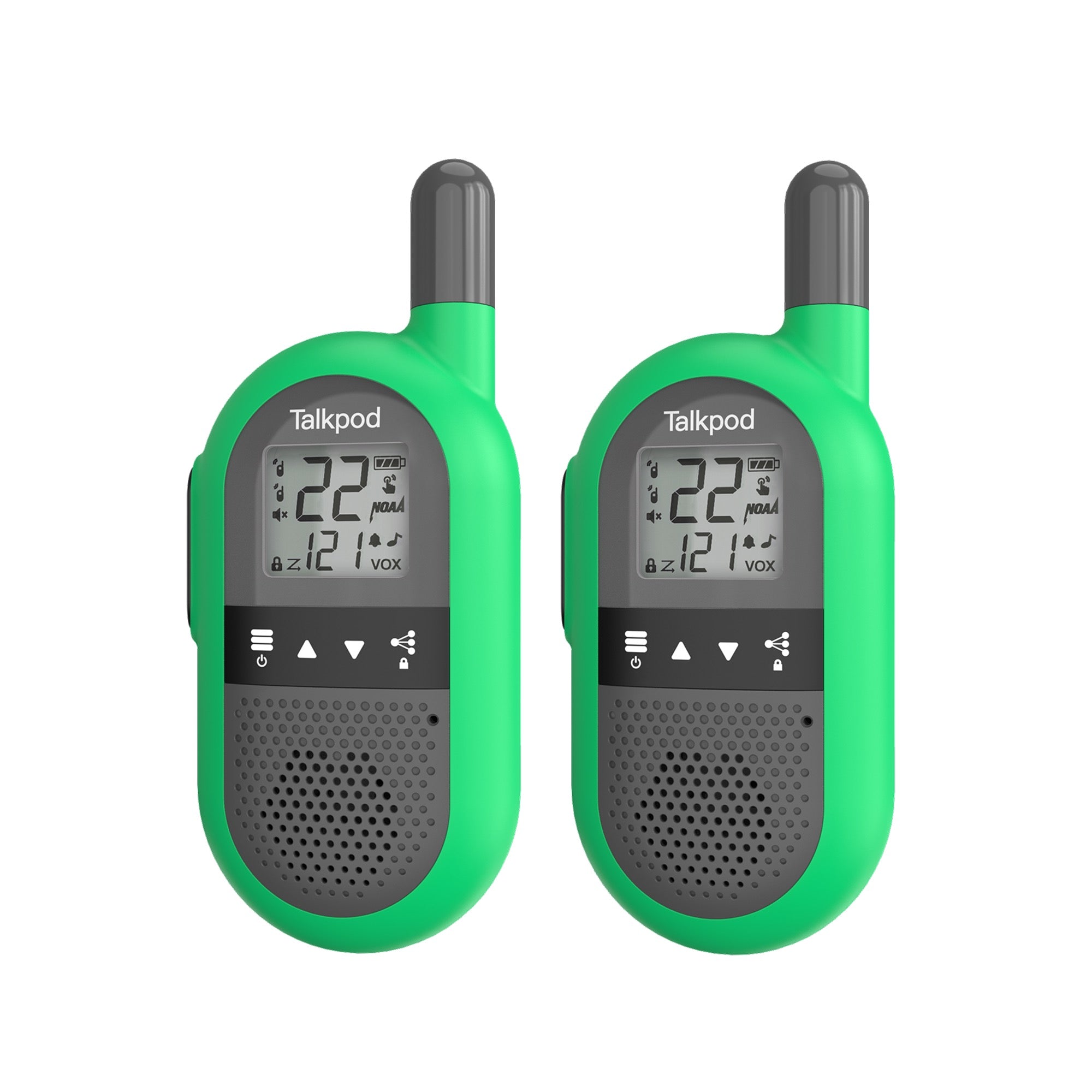 Talkpod F40 FRS Walkie Talkies (Dual Pack) Blue/Red/Green/Yellow and Black