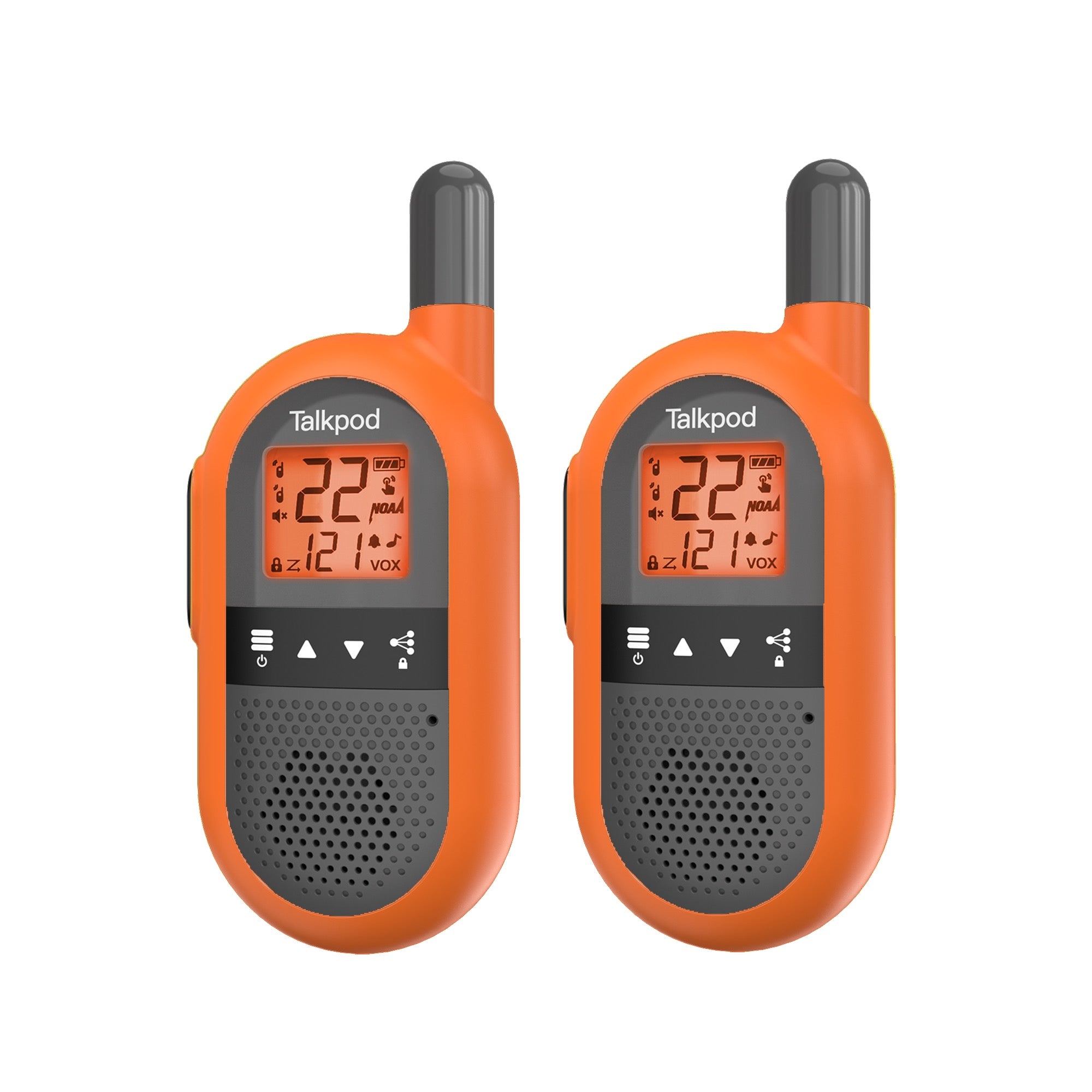 Talkpod F40 FRS Outdoor Walkie Talkies (Dual Pack) Orange / Green and Black