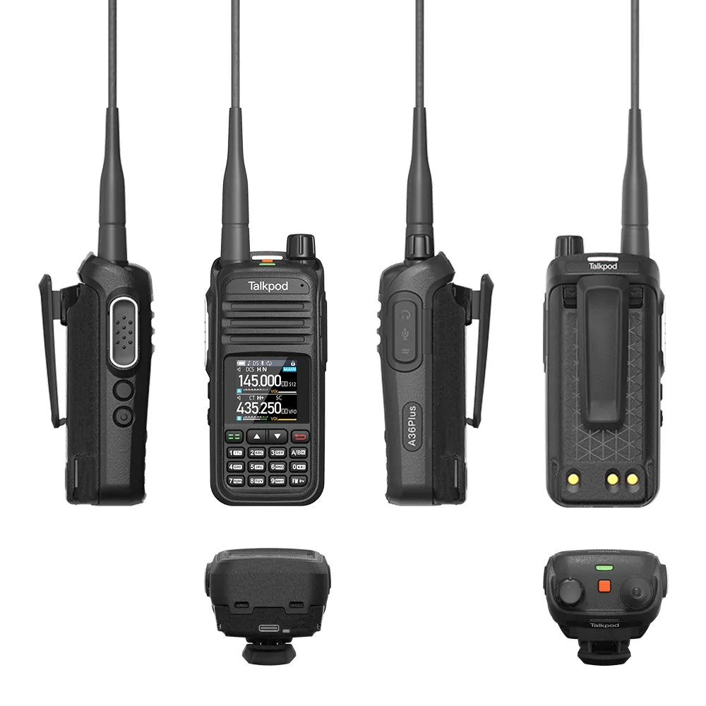 Talkpod® A36plus MAX 8W Tri Band Two-Way Radio, IP54, 999 Channels, Aviation RX, USB-C
