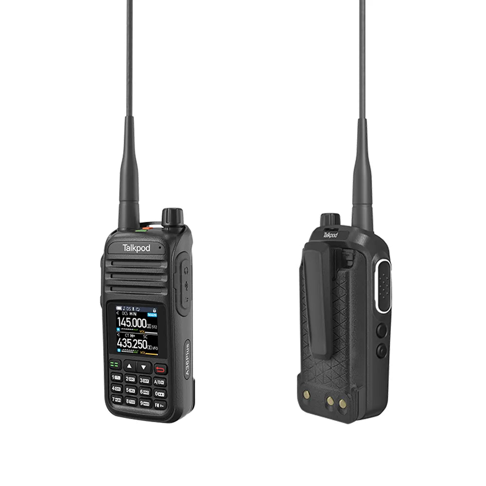 Talkpod® A36plus MAX 8W Tri Band Two-Way Radio, IP54, 999 Channels, Aviation RX, USB-C