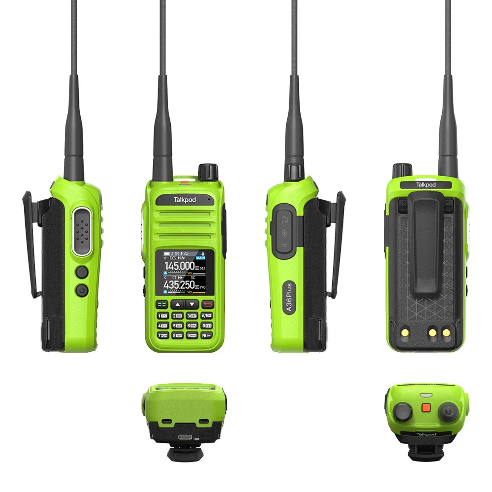 Talkpod® A36plus MAX 8W Tri Band Two-Way Radio, IP54, 999 Channels, Aviation RX, USB-C