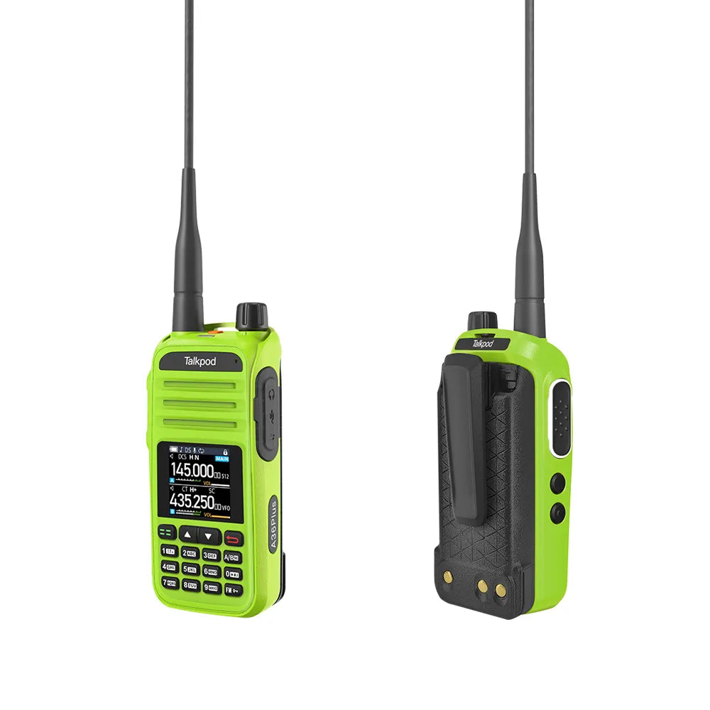 Talkpod® A36plus MAX 8W Tri Band Two-Way Radio, IP54, 999 Channels, Aviation RX, USB-C