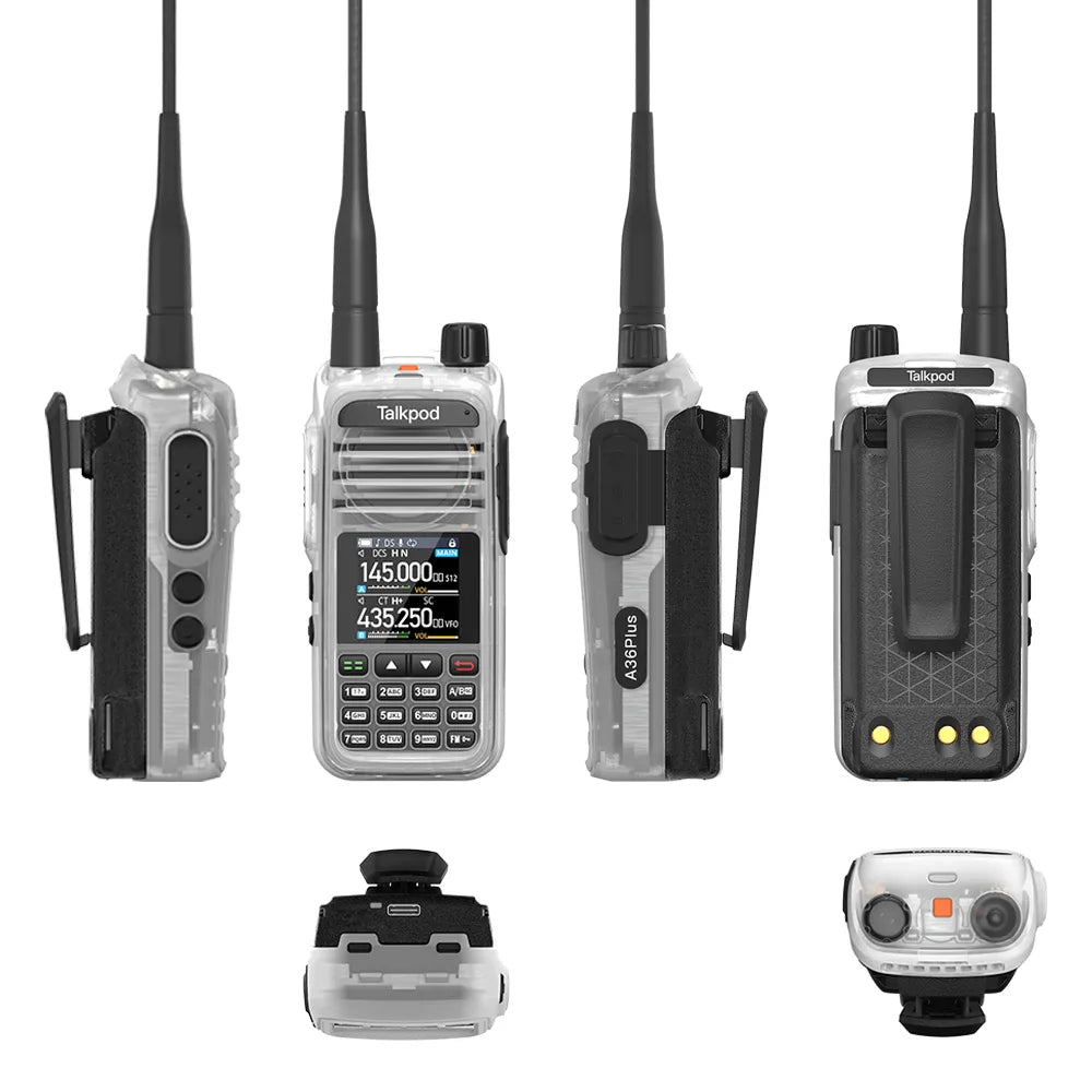 Talkpod® A36plus MAX 8W Tri Band Two-Way Radio, IP54, 999 Channels, Aviation RX, USB-C
