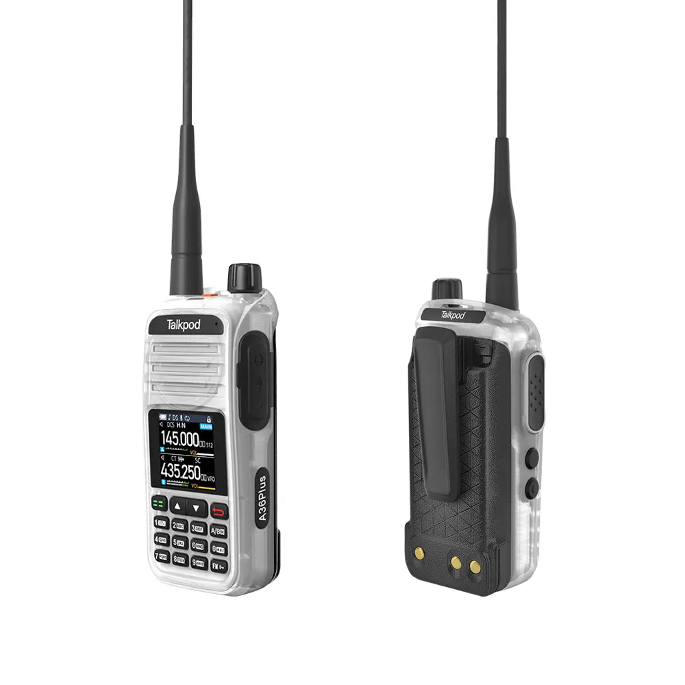 Talkpod® A36plus MAX 8W Tri Band Two-Way Radio, IP54, 999 Channels, Aviation RX, USB-C