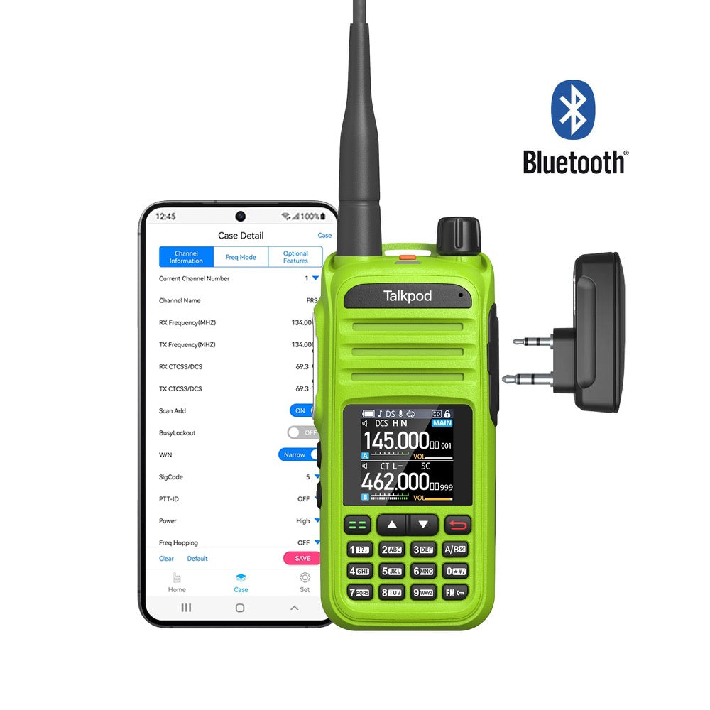 Talkpod® A36plus MAX 144/430MHz Dual Band Transceiver with a Bluetooth Programming Kits work with iOS Android Smartphone