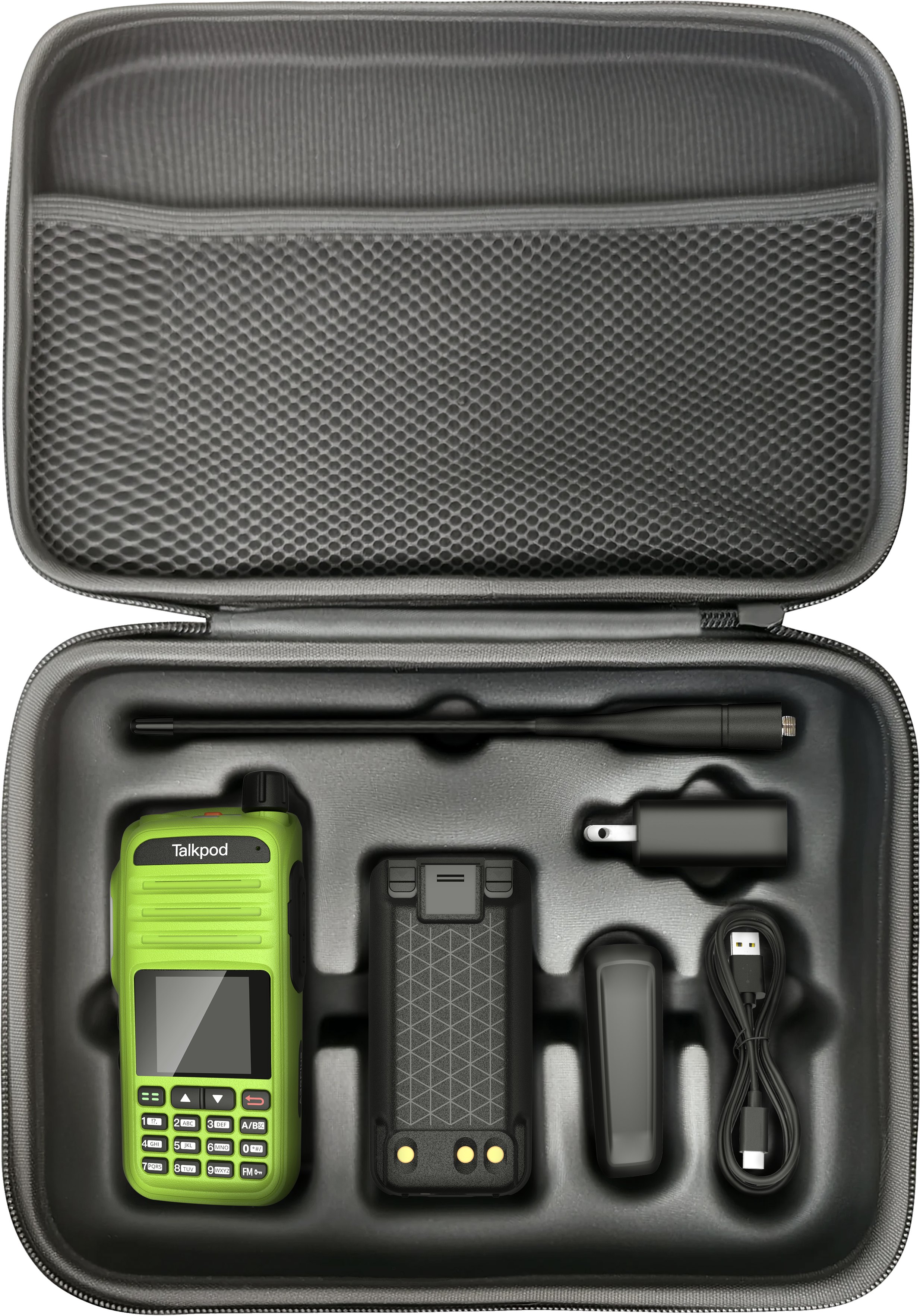 Ham radio / GMRS radio Case Holder for A36plus/A36SE, Walkie Talkie Hard Storage Carrying Box for Rechargeable Batteries, Charger and Headset, Black (Bag Only)